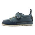 zapatillas deportivas nobuck calzado infantil barefoot ninos cordones velcro paterna azul AW22 01
