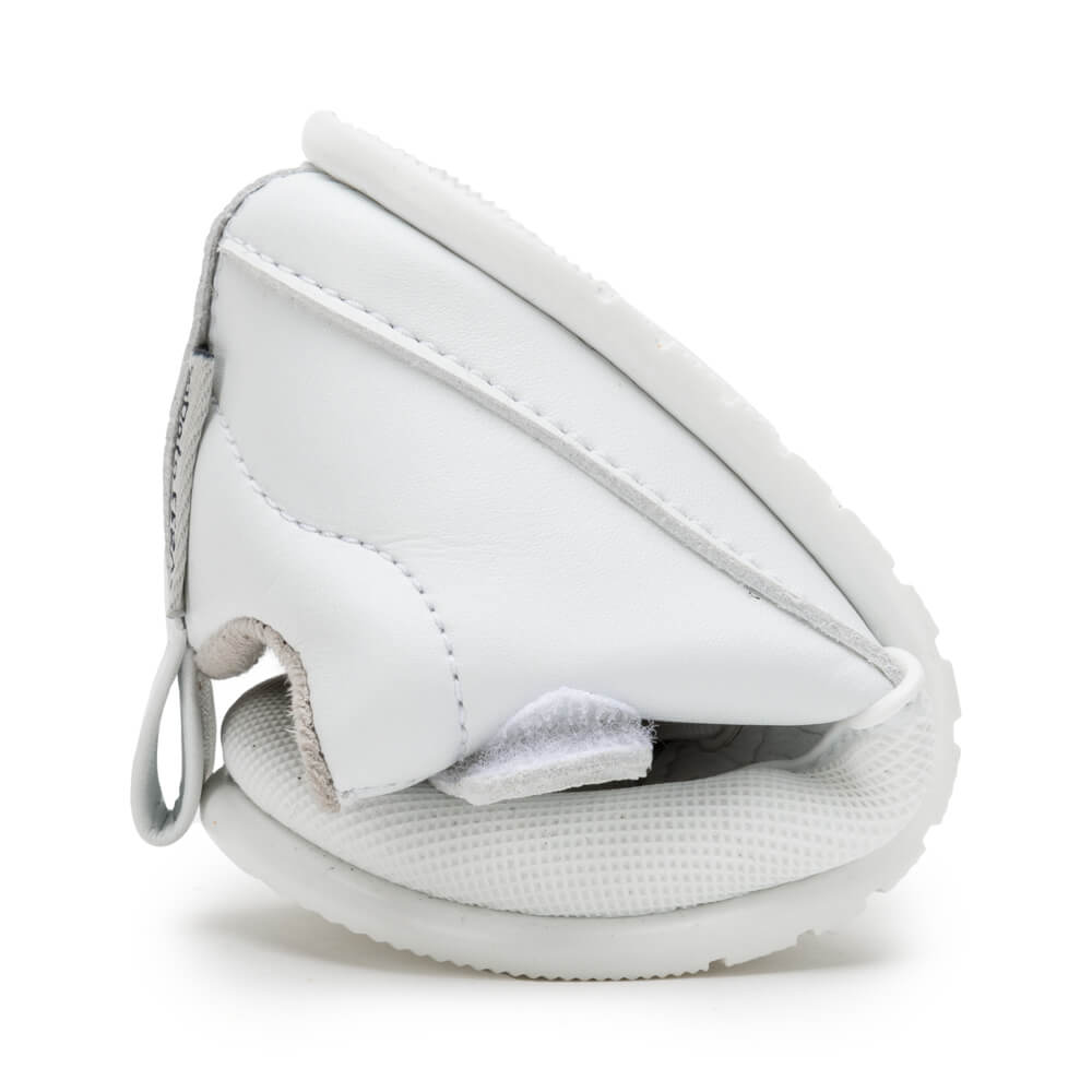 zapatillas deportivas nobuck calzado infantil barefoot ninos cordones velcro paterna blanco AW22 04