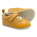zapatillas deportivas nobuck calzado infantil barefoot ninos cordones velcro paterna mostaza AW22 02