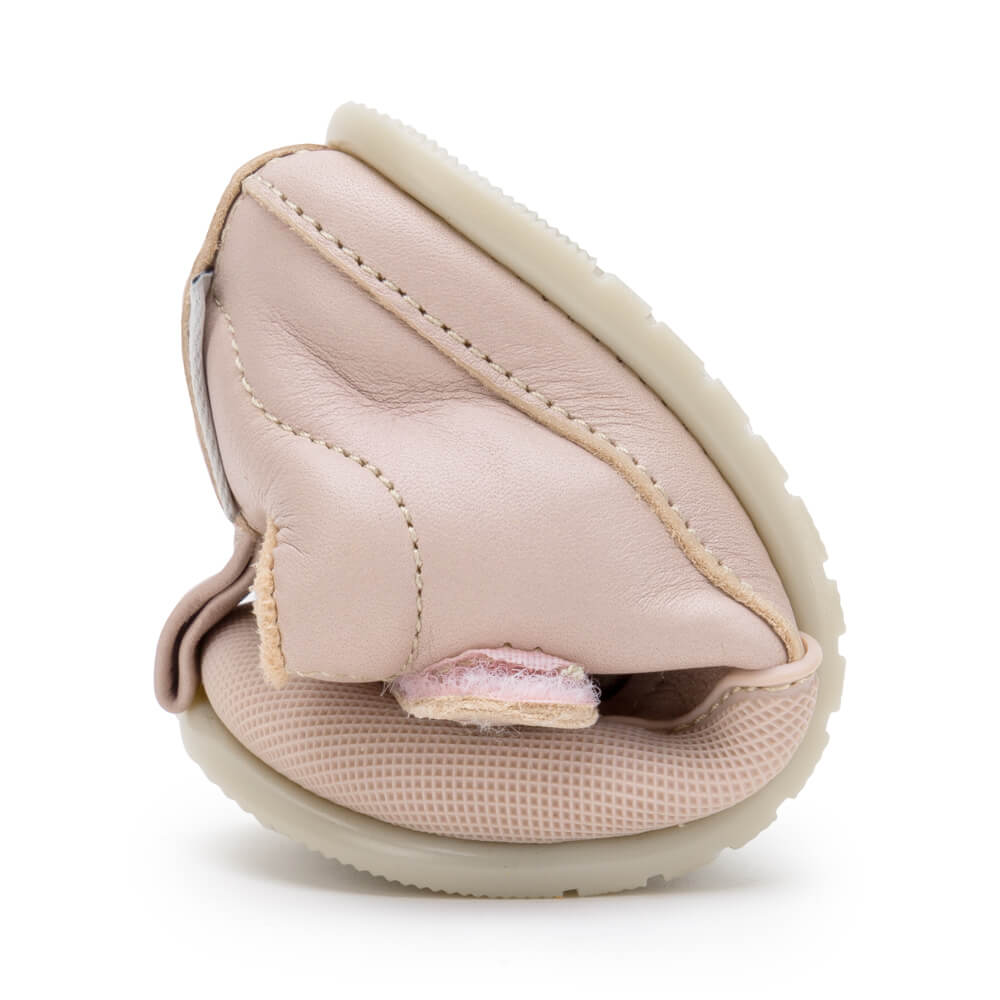 zapatillas deportivas nobuck calzado infantil barefoot ninos cordones velcro paterna rosapalo AW22 04