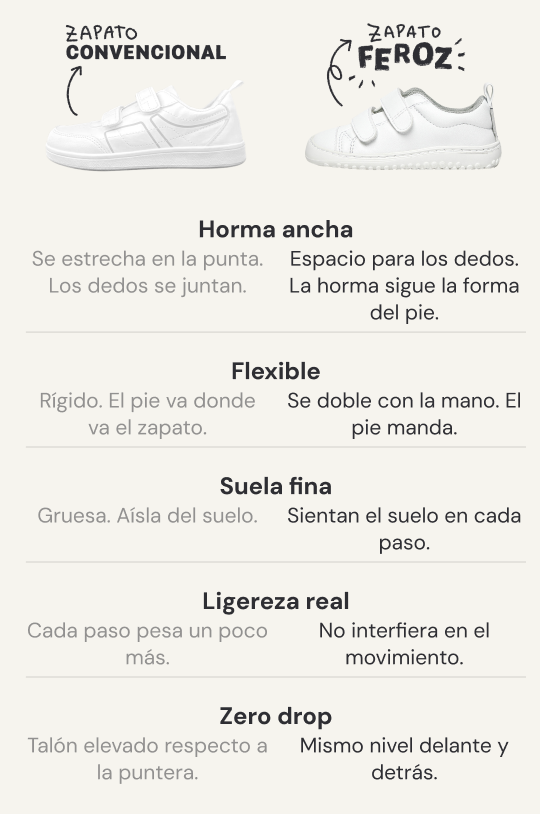 Zapato Bareffot Vs zapato convencional