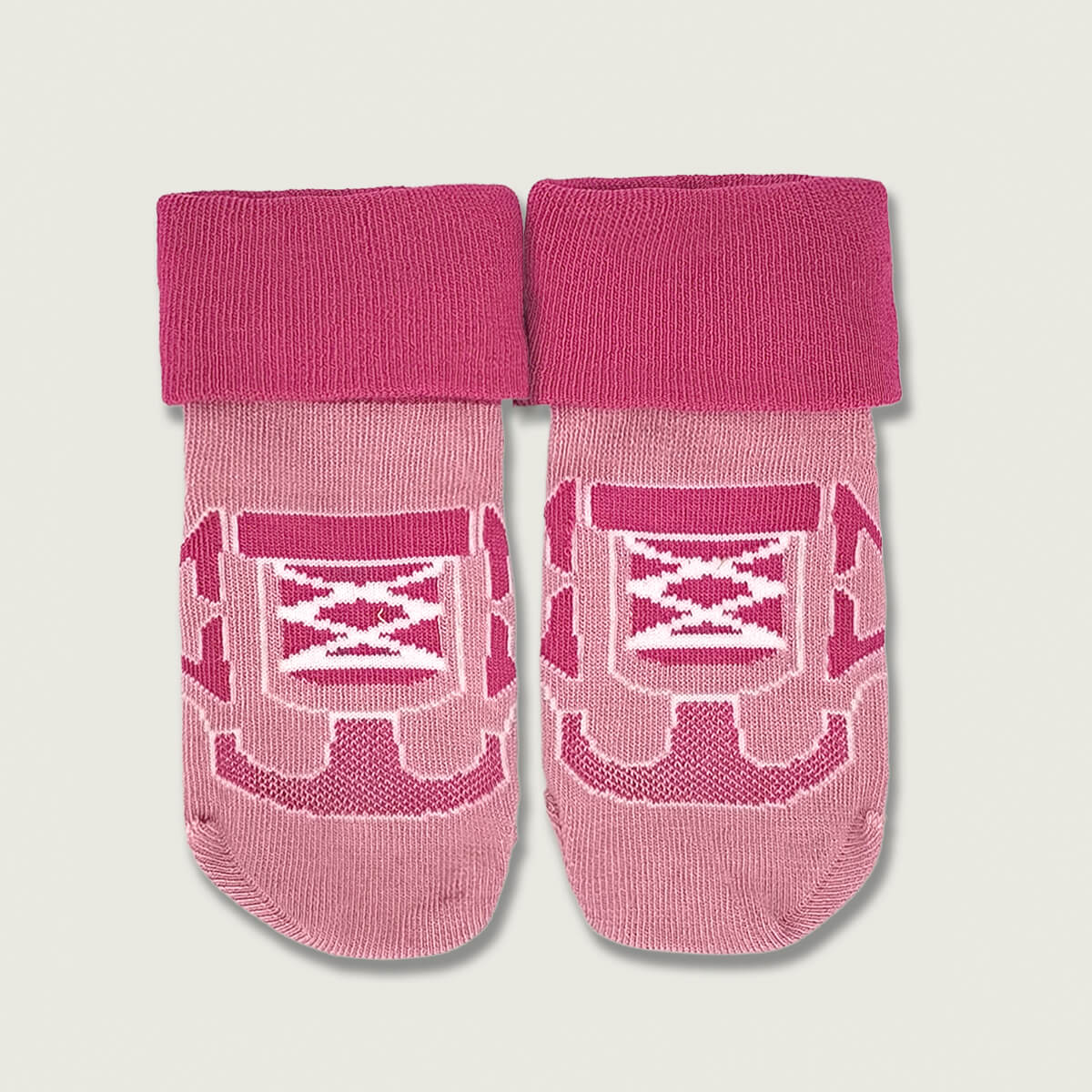 Calcetines Antideslizantes Bebe Rosa | Rosa Gris