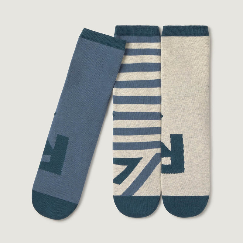 Pack 3 Calcetin alto adulto | Azul Gris