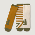 Pack 3 Calcetin alto adulto | Mostaza Kaki