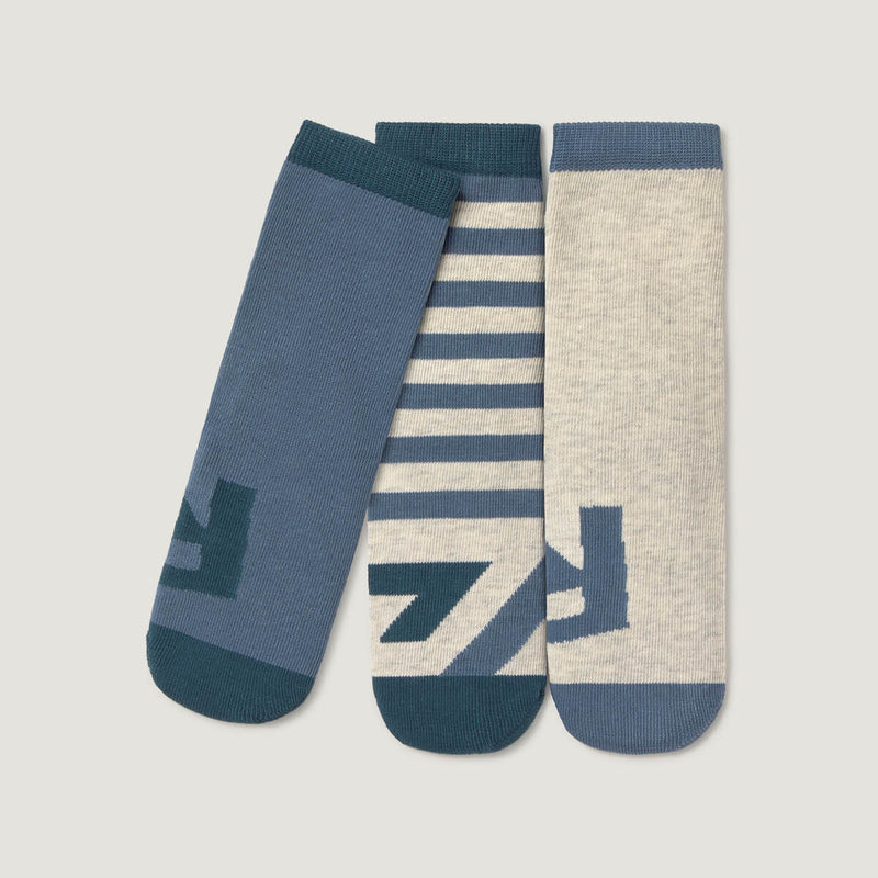 Pack 3 Calcetin bebe infantil Zapato Feroz | Azul Gris
