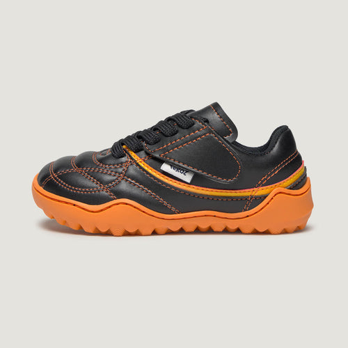 bota futbol sala barefoot amunt Microfibra lateral  | Negro Naranja Microfibra