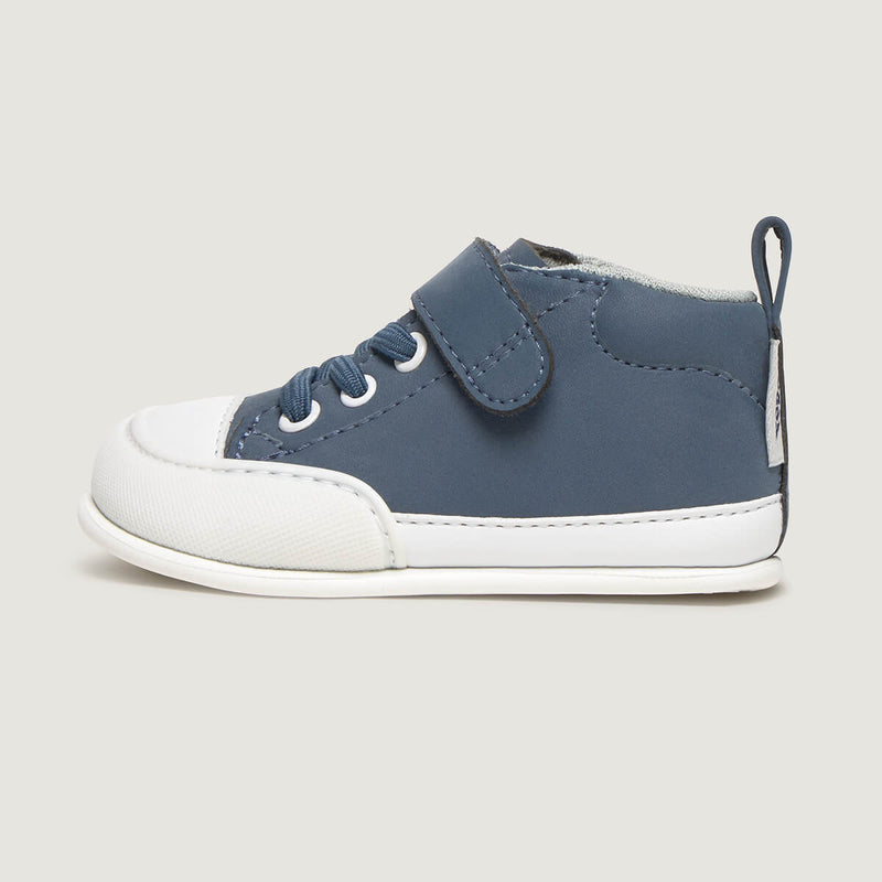 Lateral Jucar Feroz | Azul Denim Microfibra Nobuck