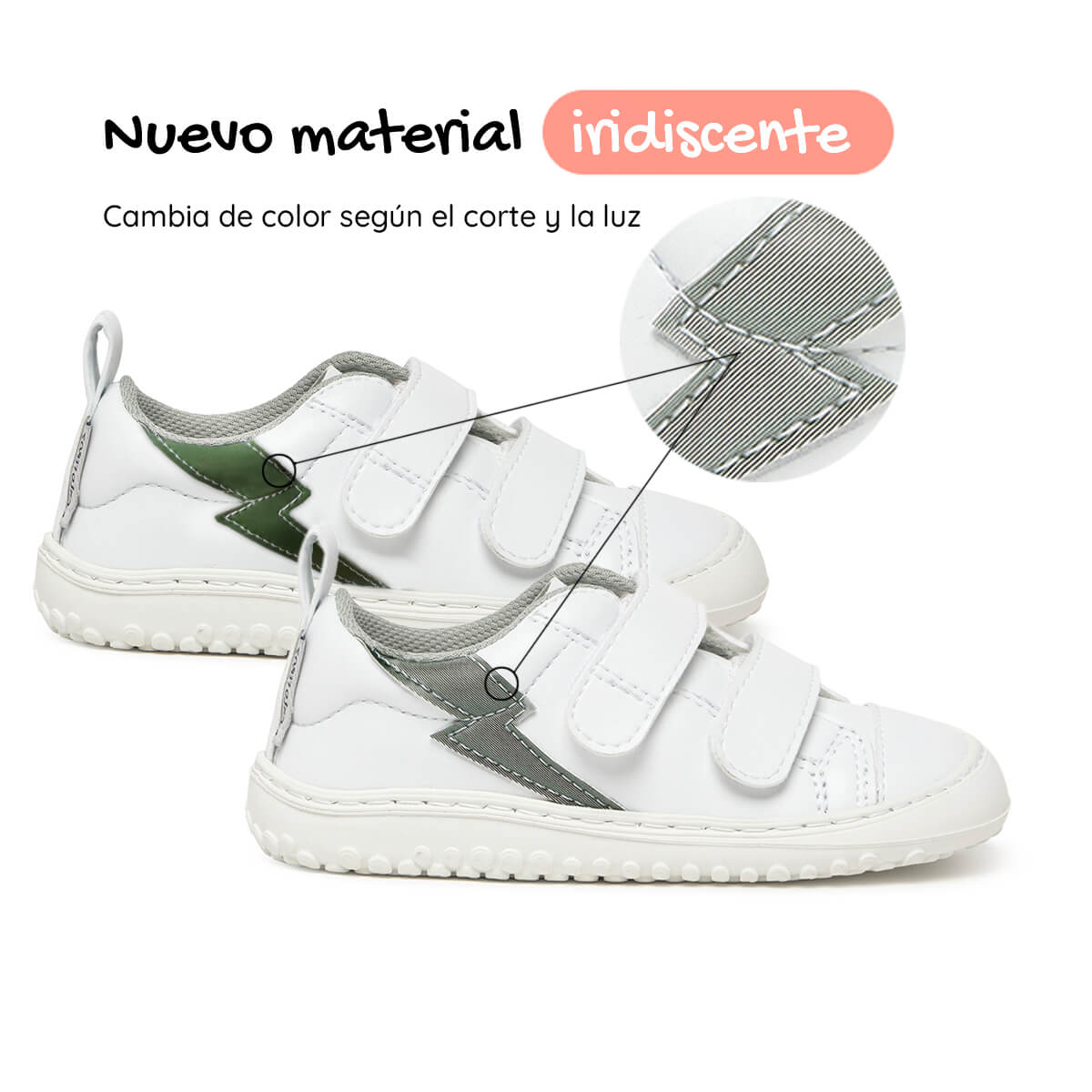 Moraira Rocker Rayo Blanco material Iridiscente Zapato Feroz