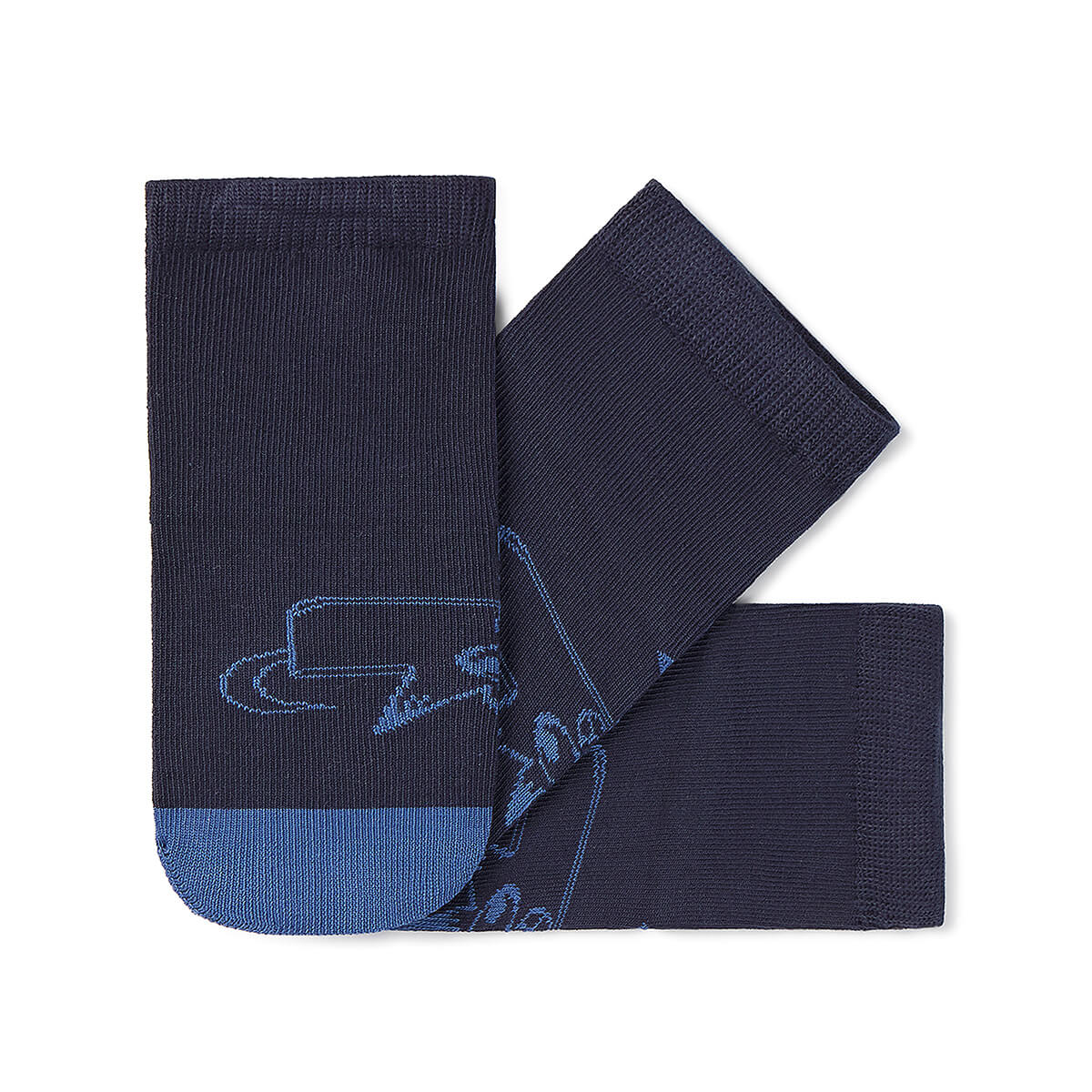 Pack 3 Calcetin escolar respetuoso barefoot azul