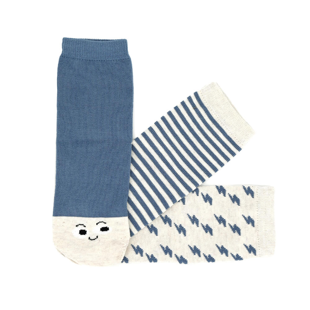Pack 3 calcetin infantil Caritas Azul Beige 1 | Caritas Azul