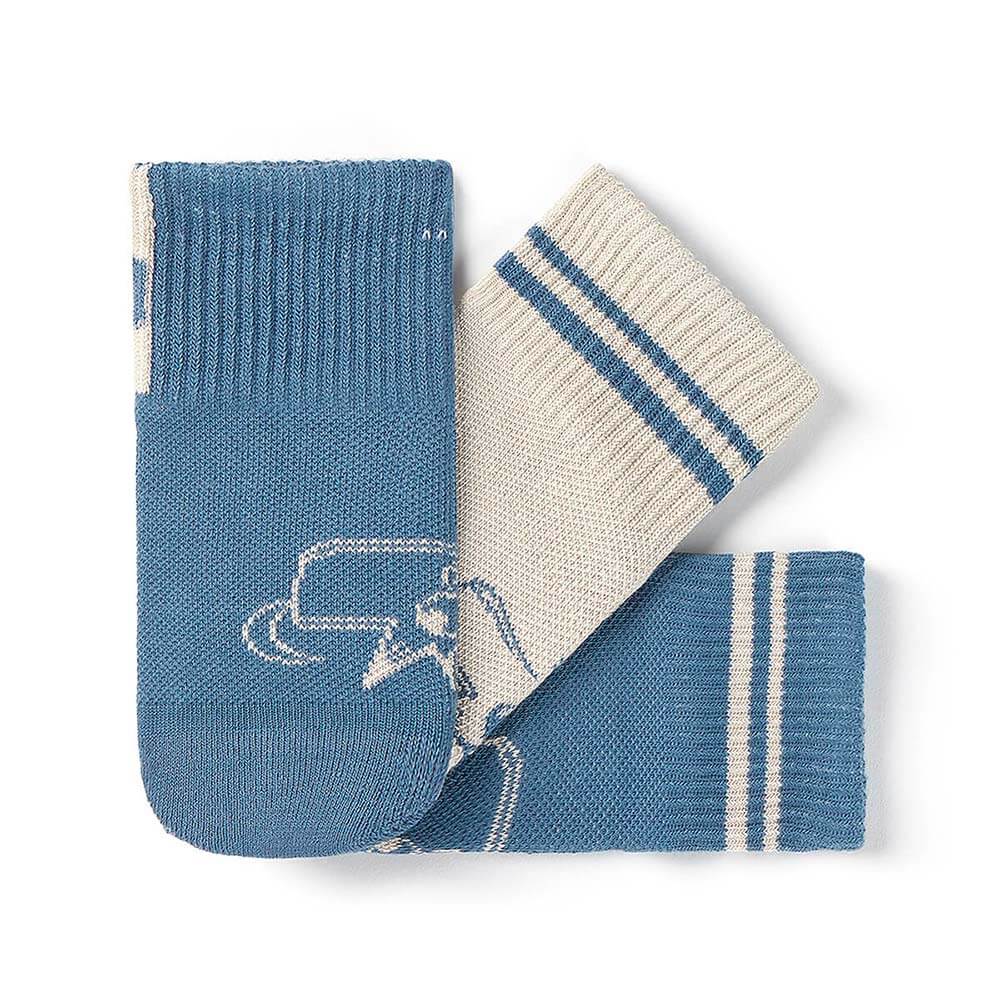 Pack 3 calcetines Infantl Lobo Azul Beige | Azul Beige
