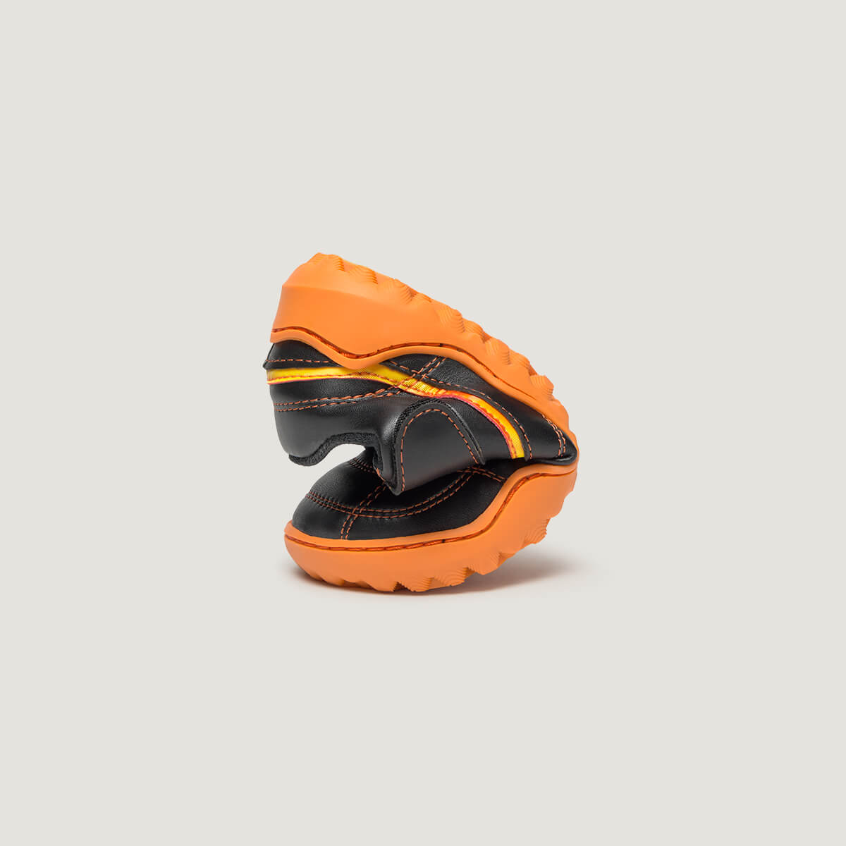 bota futbol sala barefoot amunt Microfibra plegado | Negro Naranja Microfibra