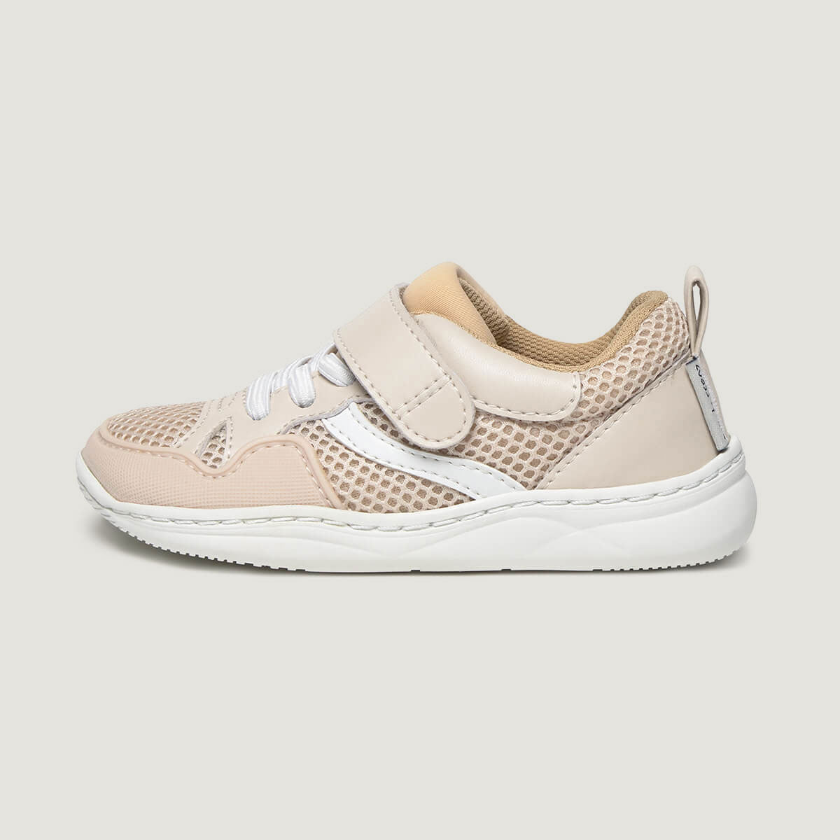 lateral zapatilla barefoot Tibi Rocker | beige Microfibra Rejilla