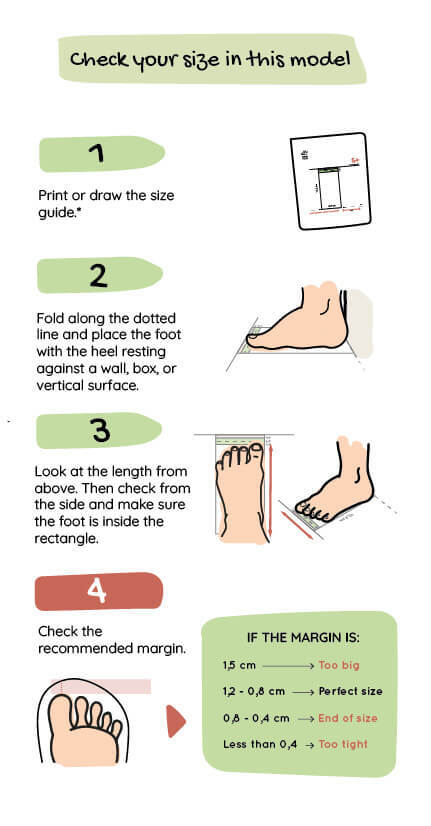 Vertical Size Guide Children Shoes Zapato Feroz