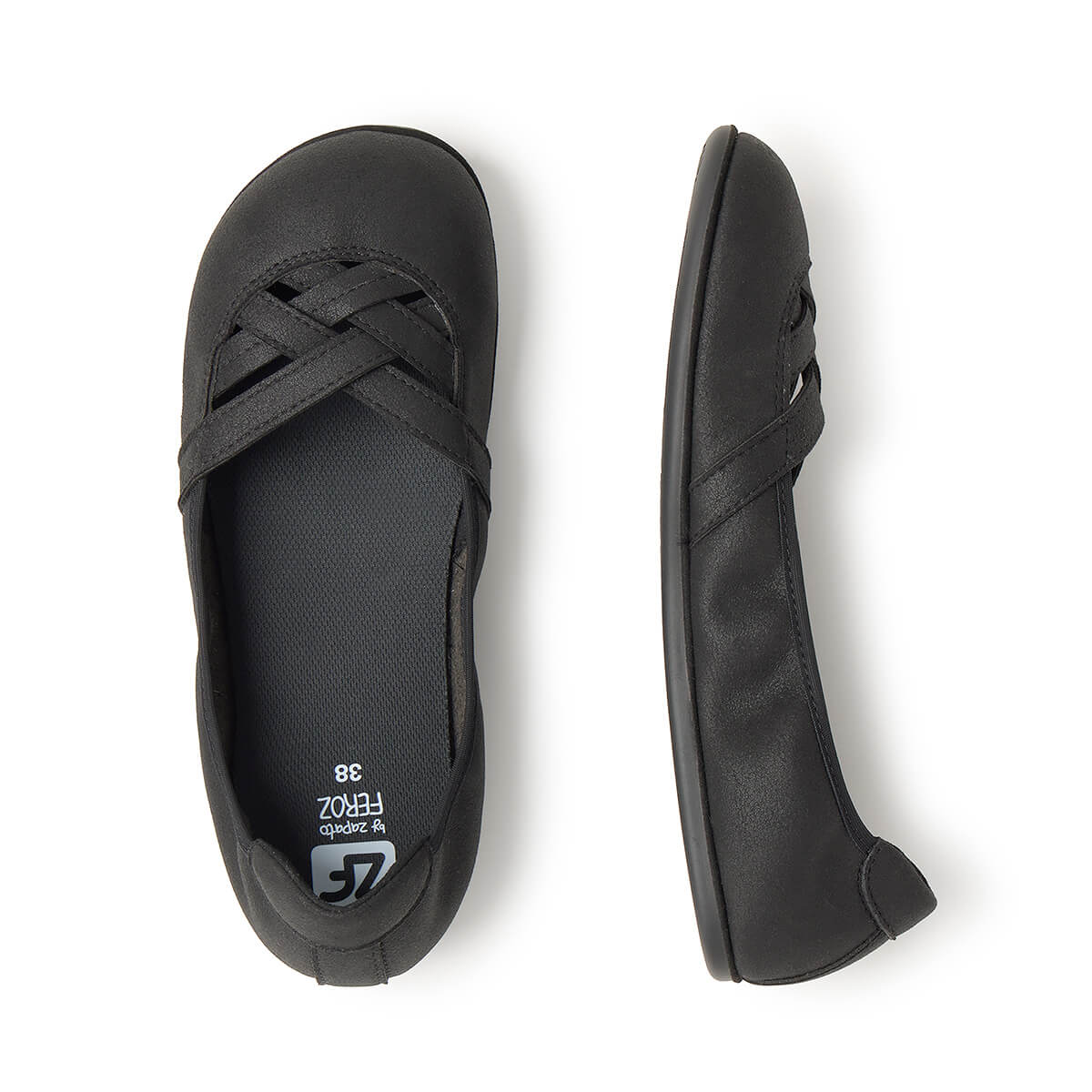 bailarinas minimalistas saludables comodas olba freekers adulto SS26 Piel Negro 03| Negro Microfibra Serraje
