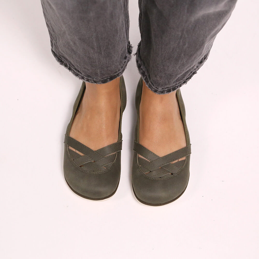 bailarinas minimalistas saludables comodas olba freekers adulto SS26 kaki