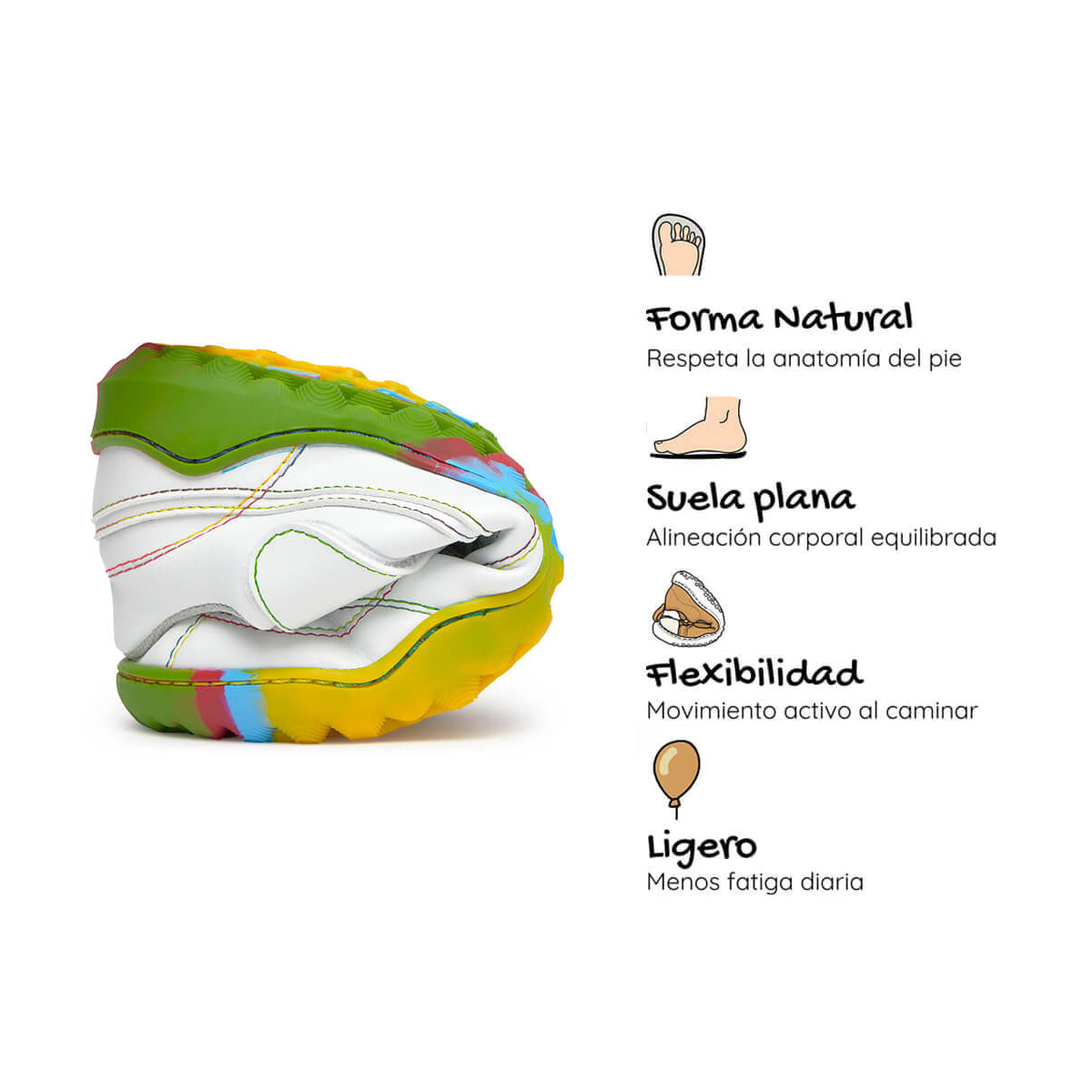 bota futbol sala barefoot amunt aw25 Microfibra Blanco Suela Multicolor 04  | blanco Multicolor Microfibra