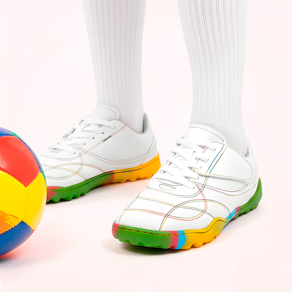 Bota futbol sala barefoot amunt aw25 Microfibra Blanco Suela Multicolor 05