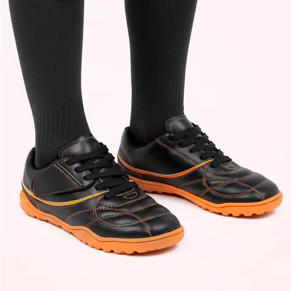 bota futbol sala barefoot amunt aw25 Microfibra Negro Naranja 05 | Negro Naranja Microfibra