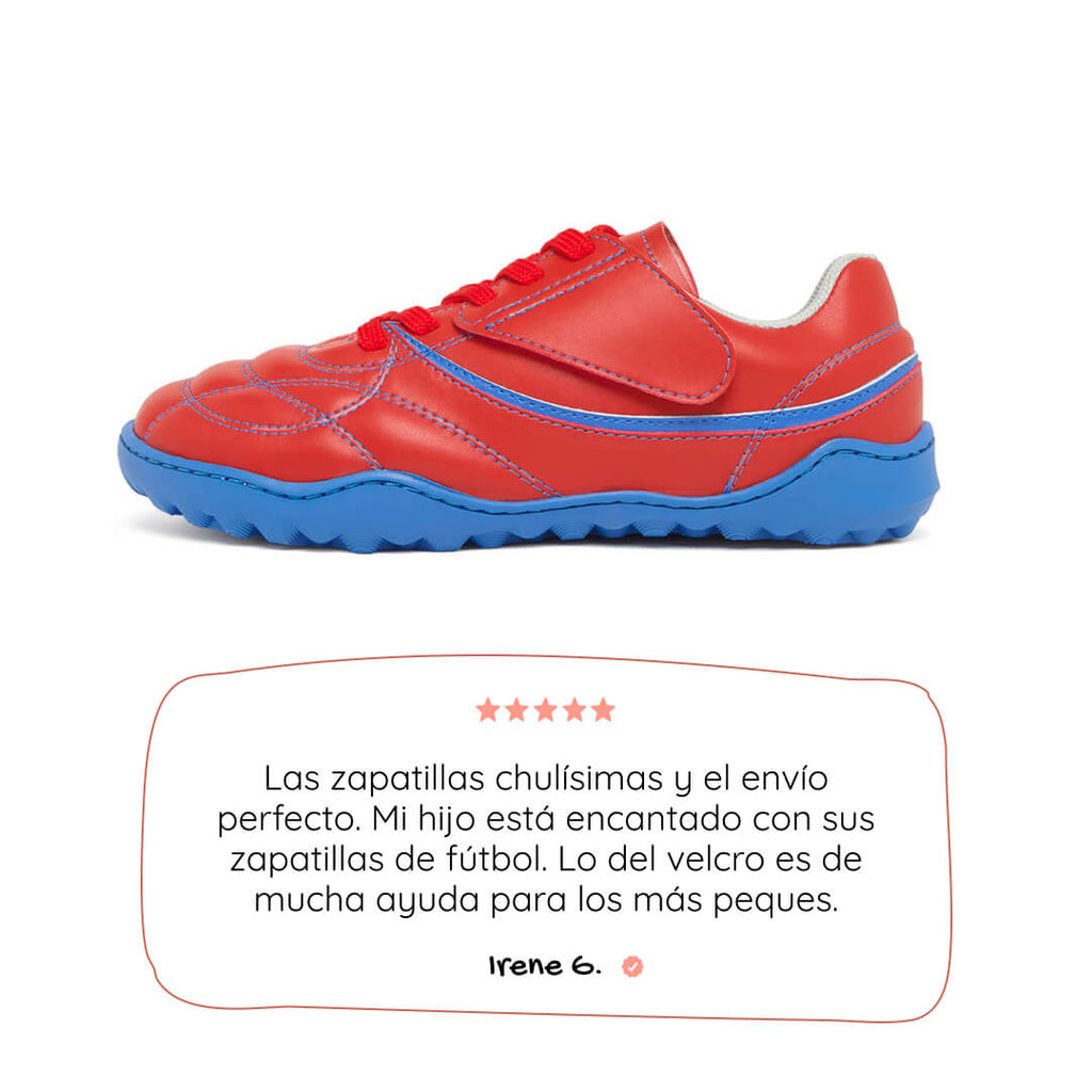 bota futbol sala barefoot amunt aw25 Microfibra Rojo Azul Royal 01_1  | Rojo Azul Microfibra