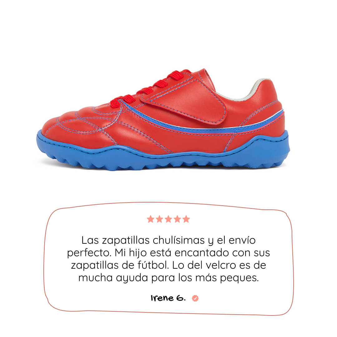bota futbol sala barefoot amunt aw25 Microfibra Rojo Azul Royal 01_1  | Rojo Azul Microfibra