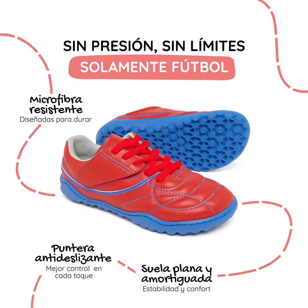 bota futbol sala barefoot amunt aw25 Microfibra Rojo Azul Royal 05