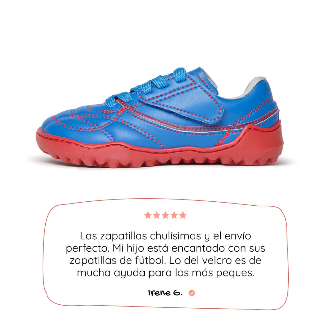 bota futbol sala barefoot azul rojo amunt ss26 lat 01  | Azul Rojo Microfibra