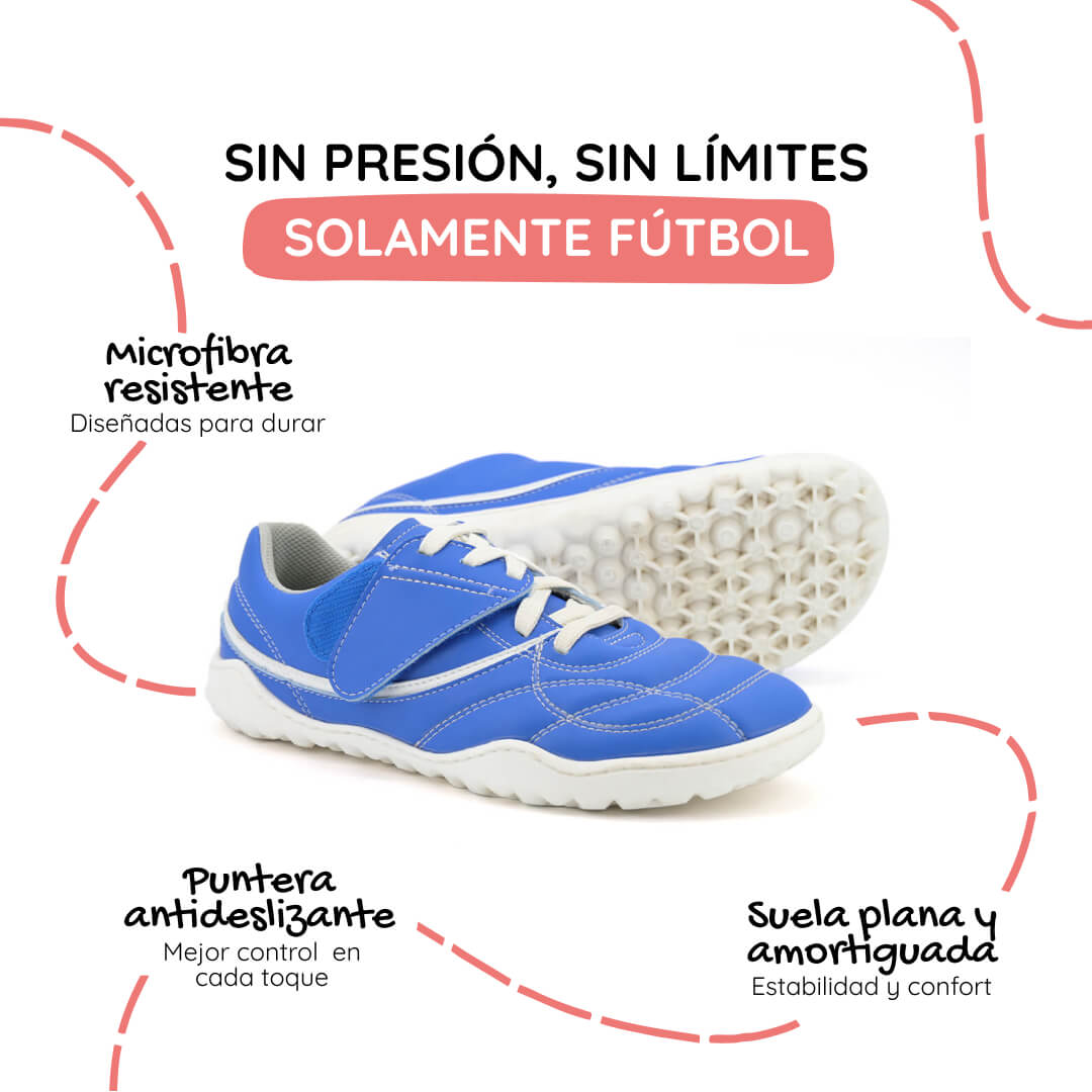 bota futbol sala barefoot azul royal blanco amunt ss26 05 | Azul Royal Blanco Microfibra