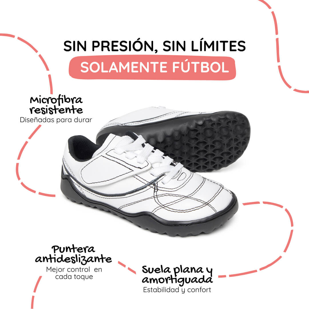 bota futbol sala barefoot blanco negro amunt ss26 02| Blanco Negro Microfibra