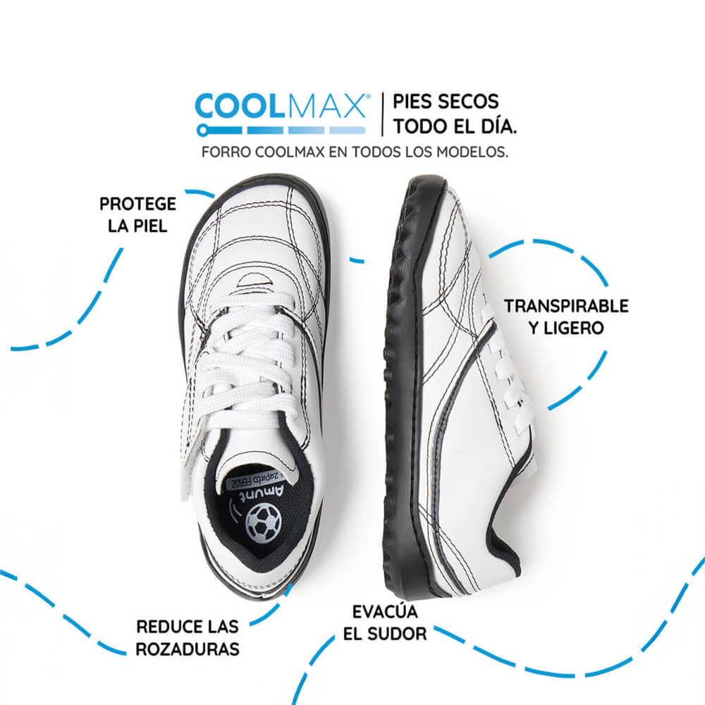 bota futbol sala barefoot blanco negro amunt ss26 03| Blanco Negro Microfibra