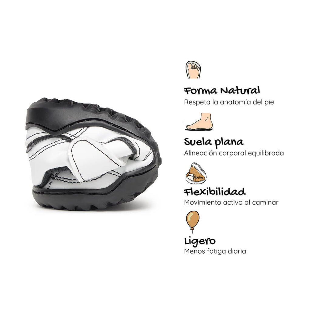 bota futbol sala barefoot blanco negro amunt ss26 04| Blanco Negro Microfibra