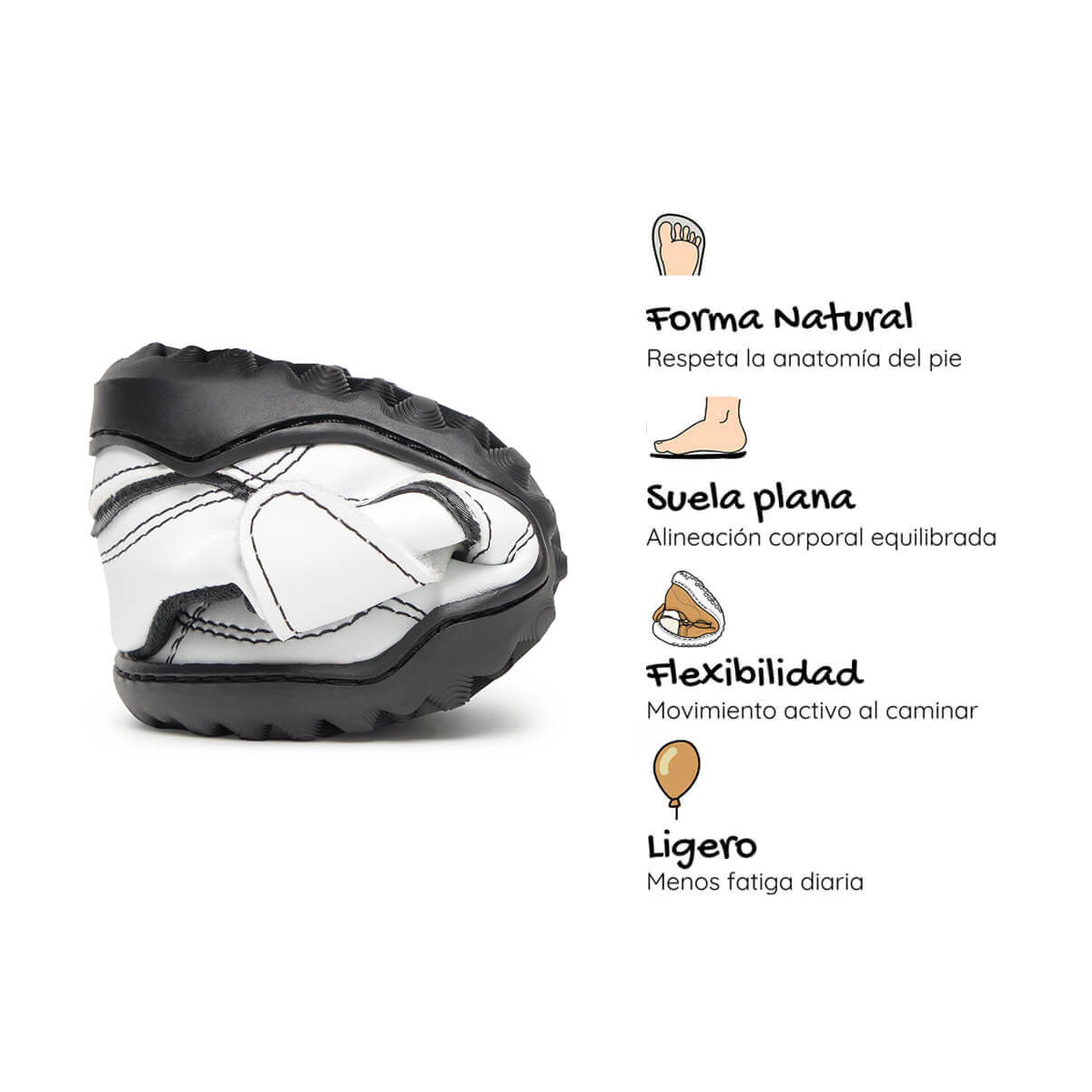 bota futbol sala barefoot blanco negro amunt ss26 04| Blanco Negro Microfibra