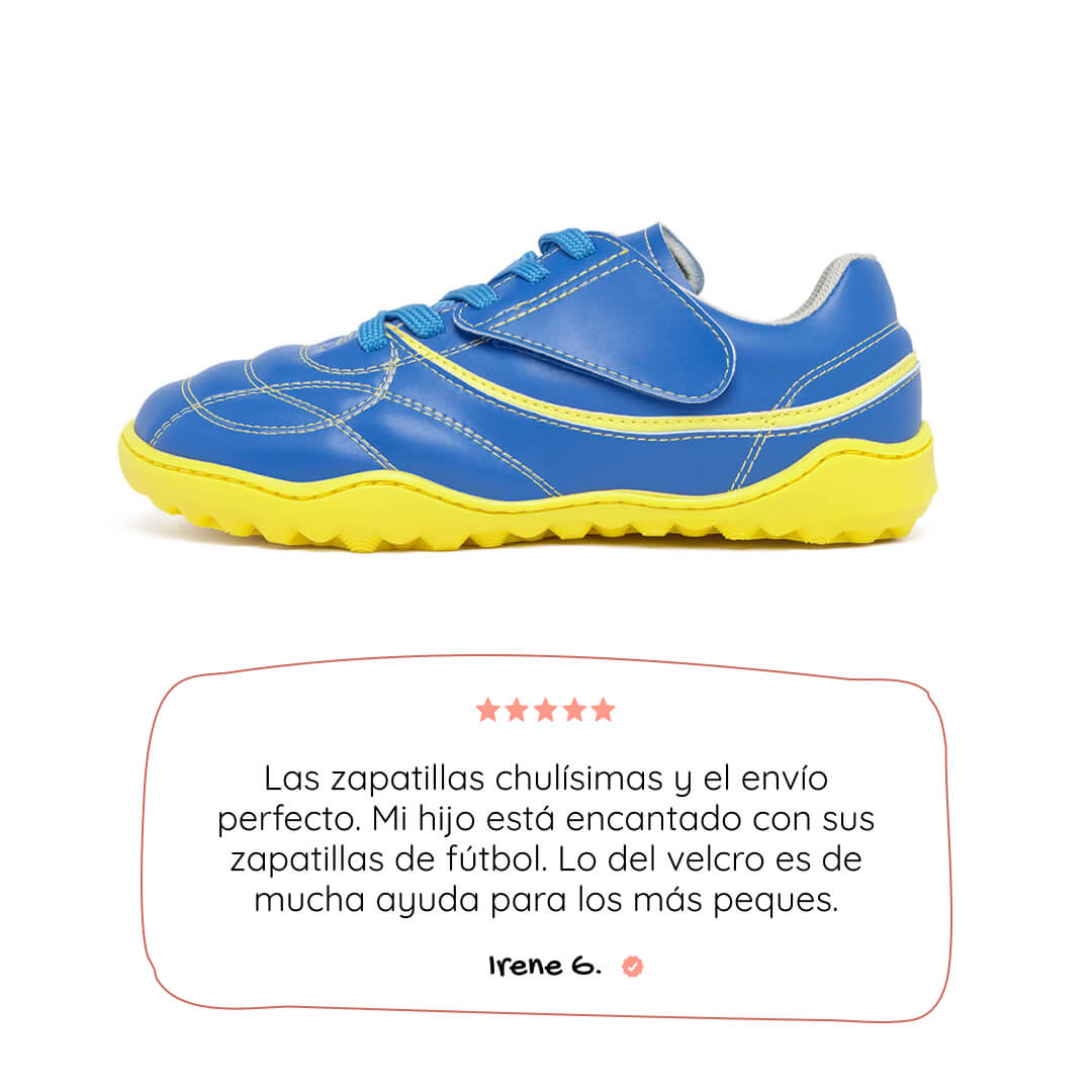 bota futbol sala barefoot naranja negro amunt AW25 Microfibra Azul royal Amarillo ss26 01 | Azul Royal Amarillo Microfibra