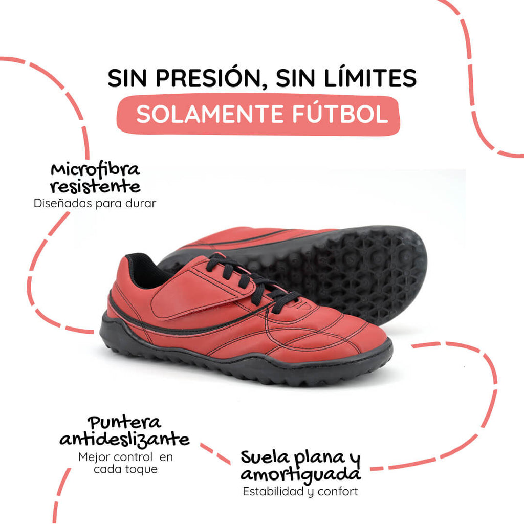 bota futbol sala barefoot rojo negro amunt ss25 02| Rojo Negro Microfibra