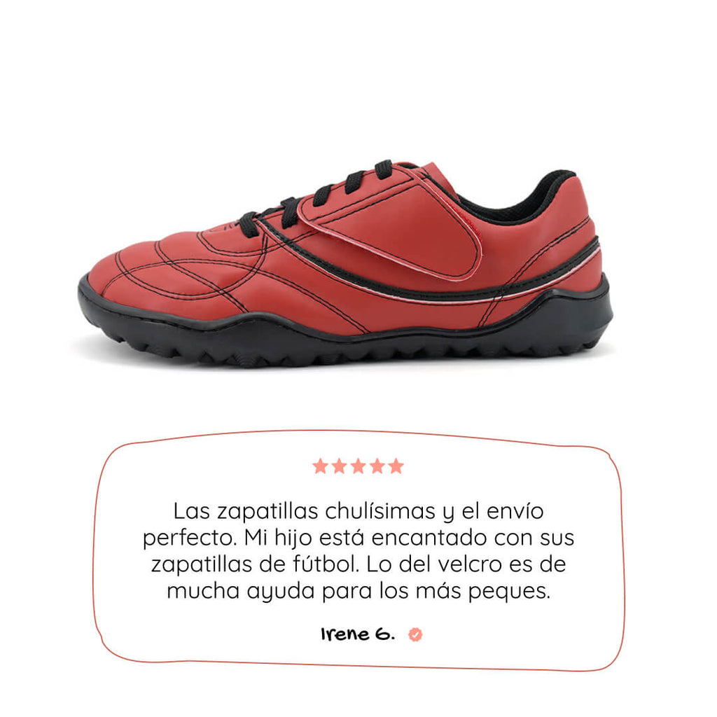 bota futbol sala barefoot rojo negro amunt ss26 01  | Rojo Negro Microfibra