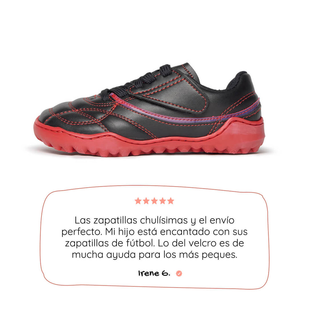 bota futbol sala barefoot rojo negro amunt ss26 lat 01 | Negro Rojo Microfibra