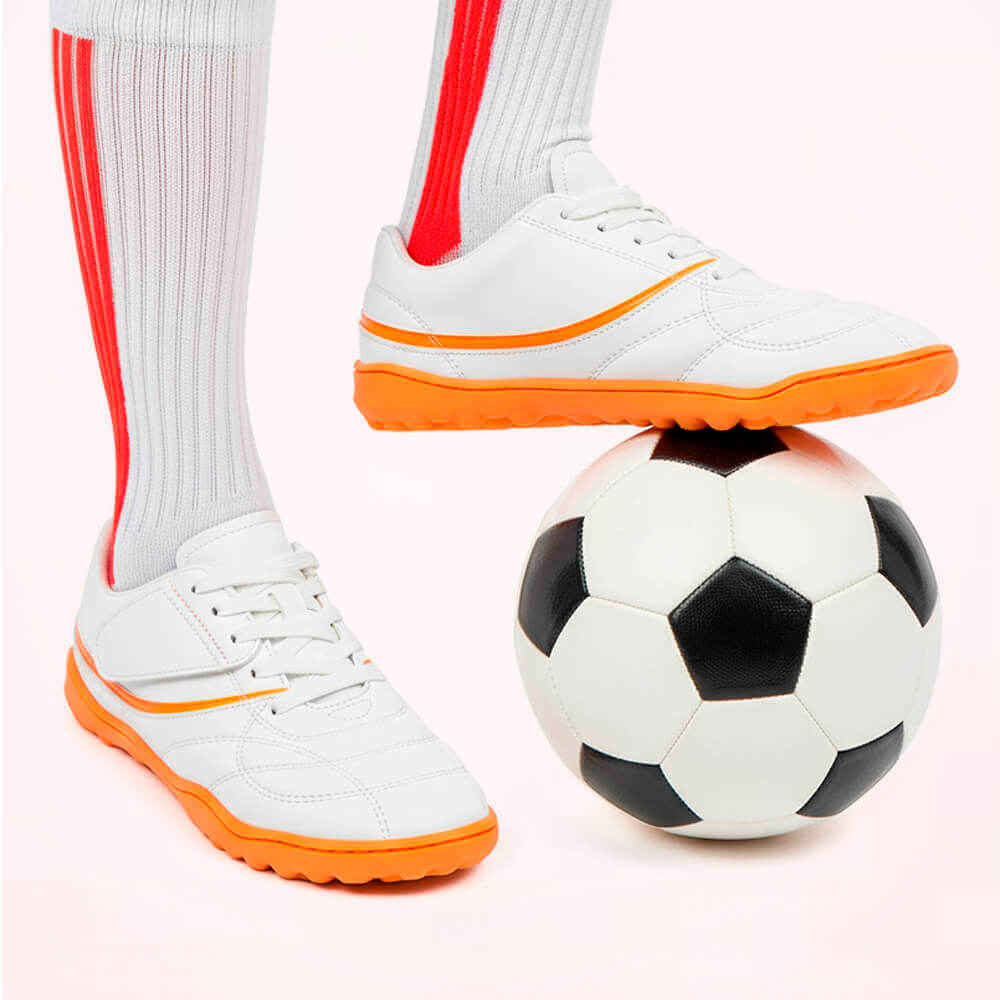 botas futbol sala barefoot blanco naranja amunt ss25 05  | Blanco Naranja Microfibra