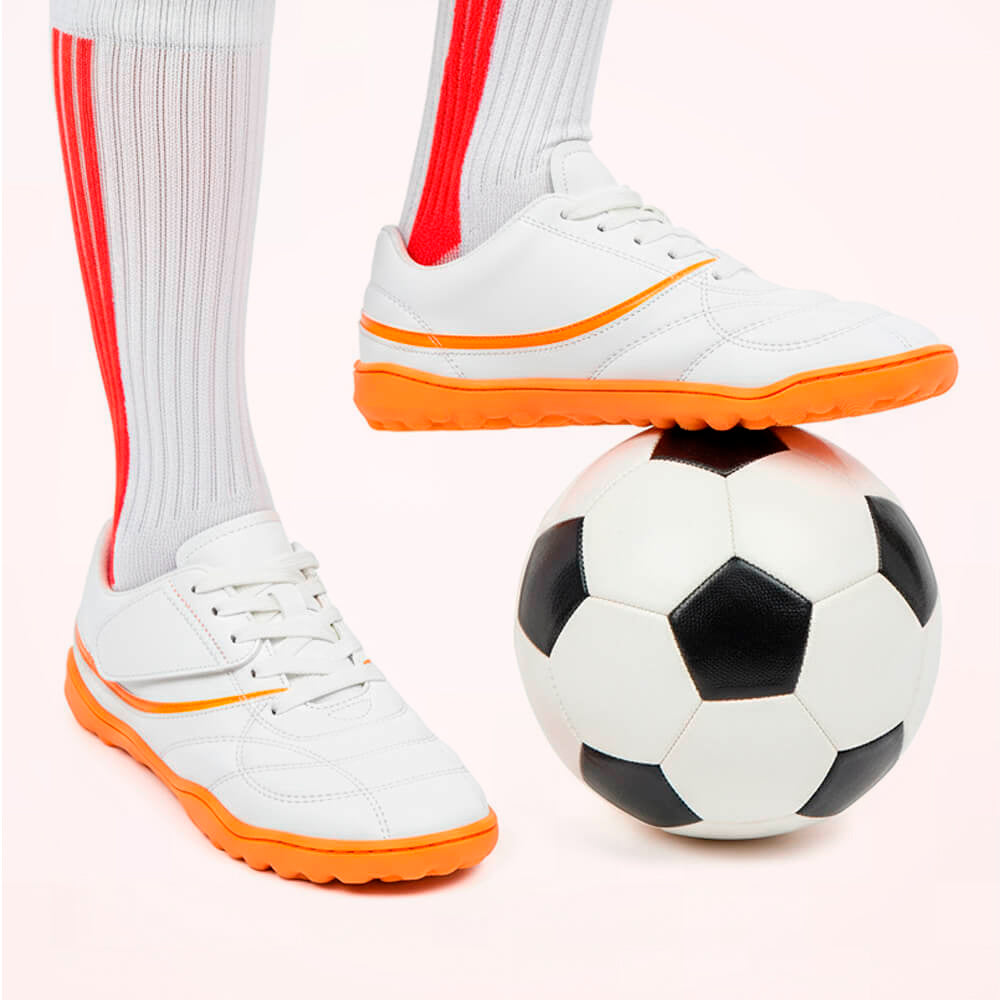 Botas futbol sala barefoot blanco naranja amunt ss25 05