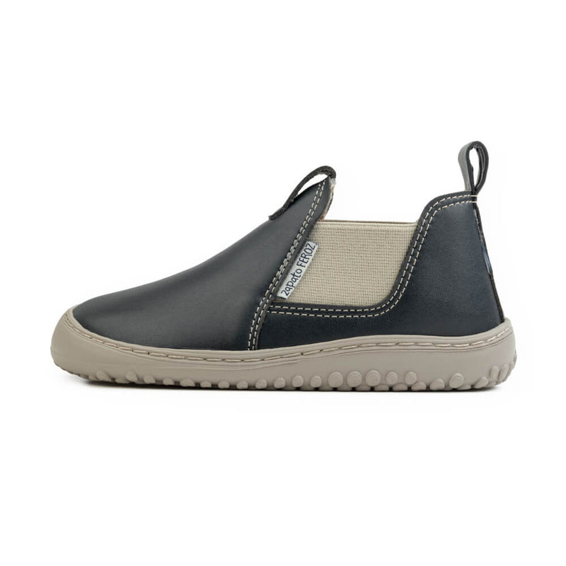 botas infantiles barefoot suela plana ligera blandita espacio dedos color azul espadan rocker aw23