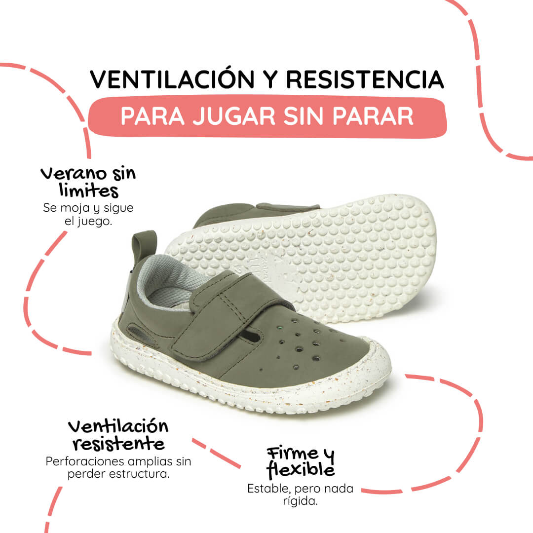 botas resistentes agua respetuosas infantil kaki benisa rocker ss26 02 | kaki microfibra nobuck