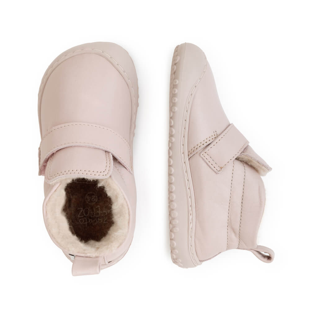 botitas piel ninas forro borreguito ligeras comodas resistentes color rosa ademuz rocker aw23