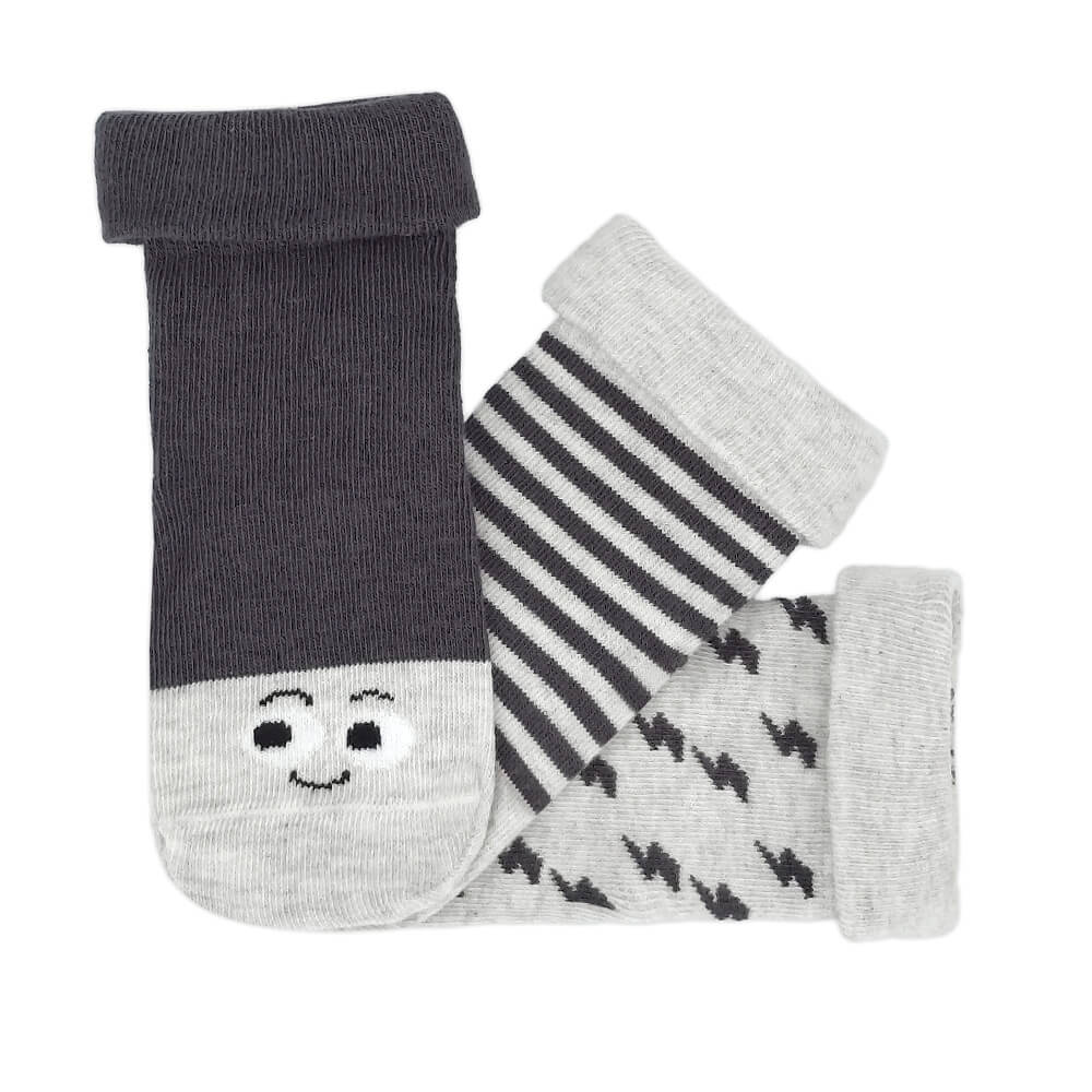 Calcetin bebé antideslizante gris | Caritas Gris