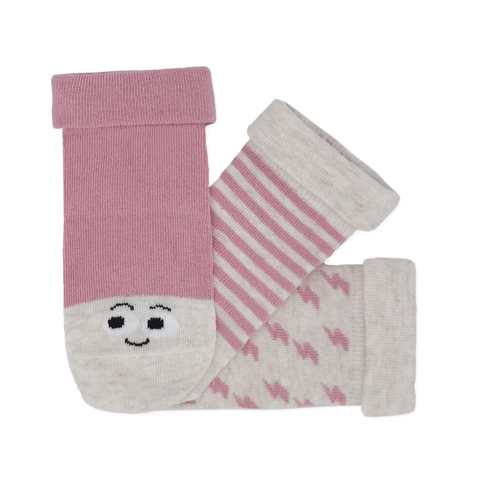 Calcetin bebé antideslizante rosa | Caritas Rosa Palo