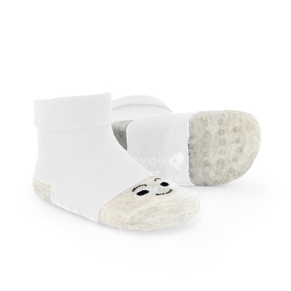 calcetin bebe preandante caritas blanco 3 | Caritas Gris Blanco