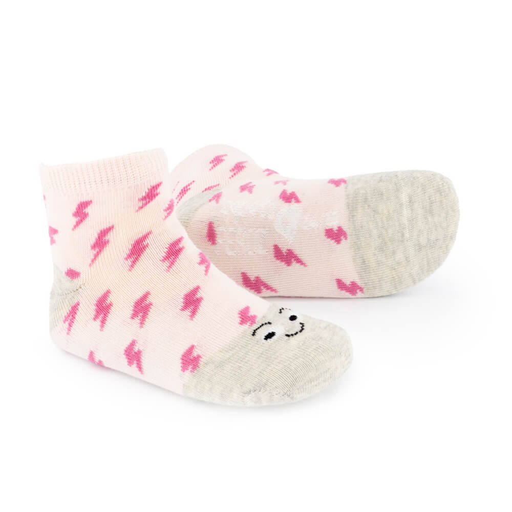 calcetin infantil caritas tobillero rosa rayos 3 | Caritas Rosa Fucsia