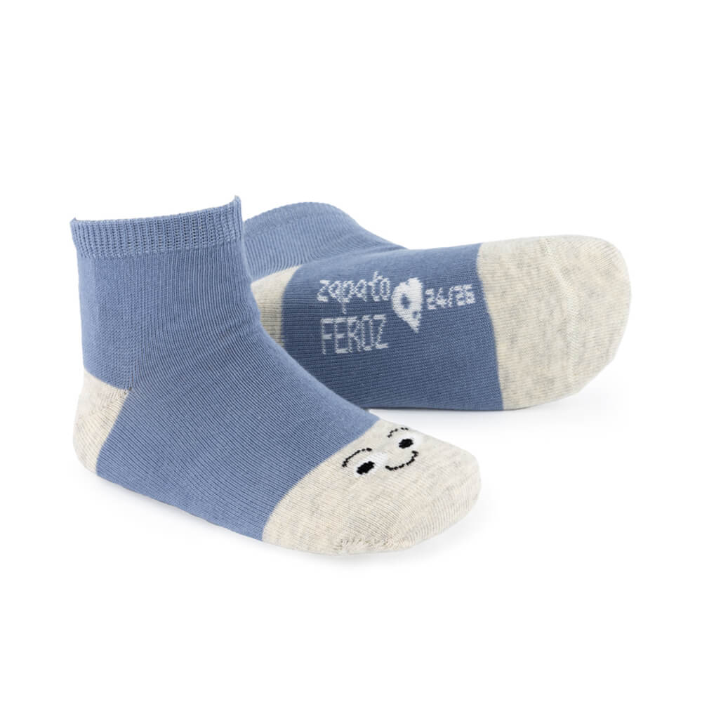 calcetin infantil tobillero caritas azul 3 | Caritas Azul Gris