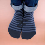 Calcetines de adulto zapato feroz aw25 | Azul y Rayas