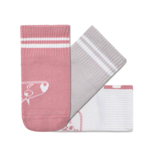 calcetines deportivos altos uso diario movimiento comodo libre pies color rosa blanco adulto ninos infantil ss25 01 | Blanco Rosa y Gris