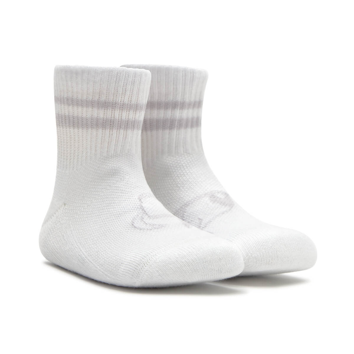 calcetines deportivos forma pie derecho izquierdo color blanco gris adulto ninos infantil ss25 02 | Blanco y Gris