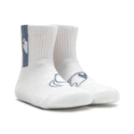 calcetines deportivos forma pie derecho izquierdo color gris blanco adulto ninos infantil ss25 04 | Blanco Azul y Gris